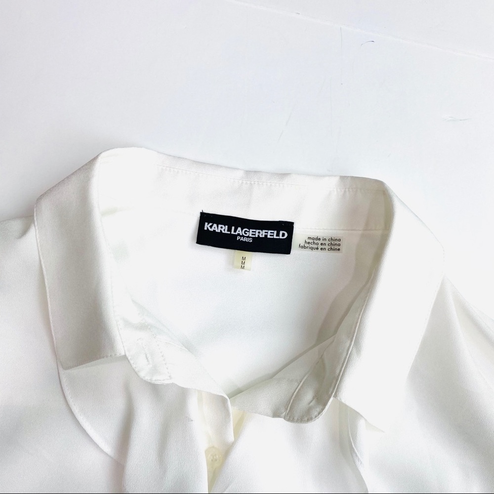 Karl Lagerfeld White Bottom Up Shirt - image 3